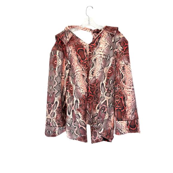 House‎ of Sunny Pink Python Snake Print Oversized Slouchy Jacket Blazer Size 2 - Picture 9 of 12